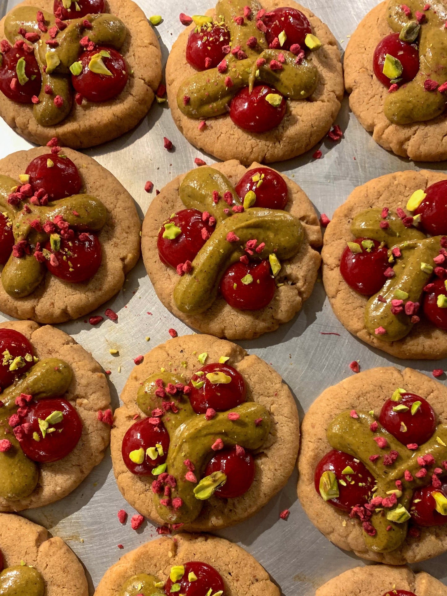 Cookie pistache et framboise